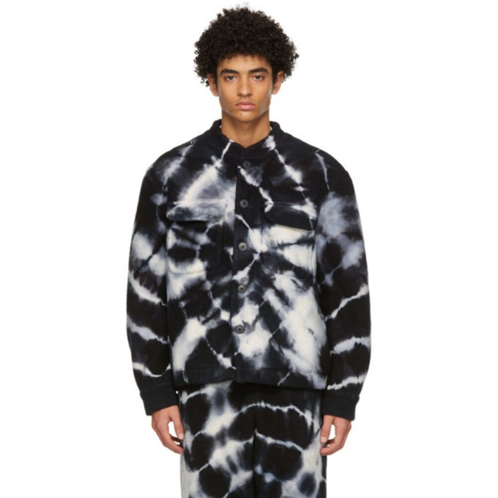 The Elder Statesman Teton Cloud Tie Dye Fleece Jacket Small S